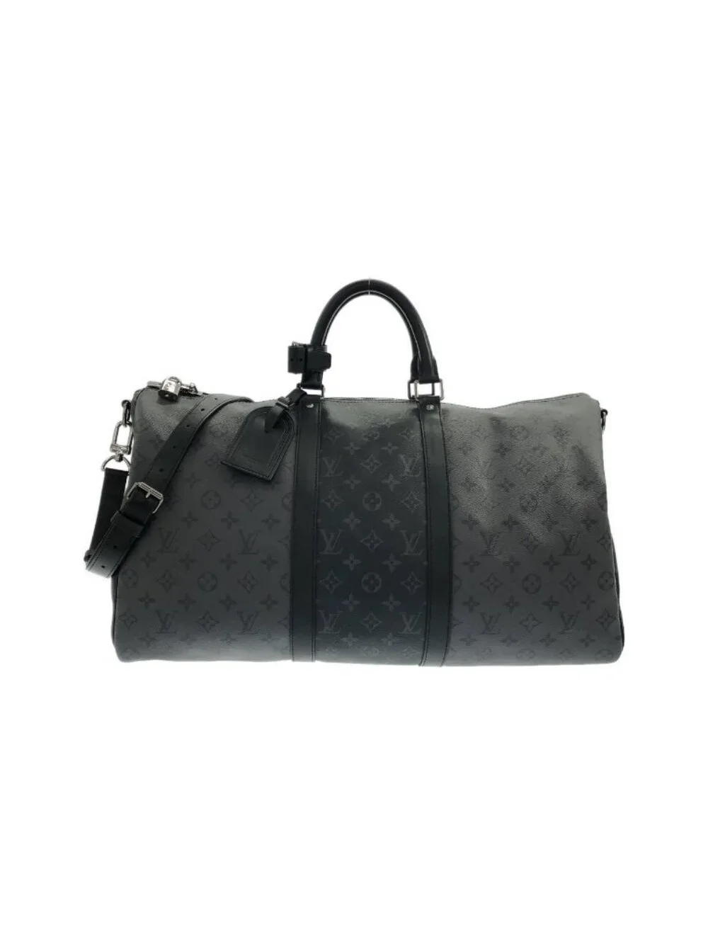 Louis Vuitton Monogram Eclipse Reverse Keepall Bandouliere 50 Boston Bag
